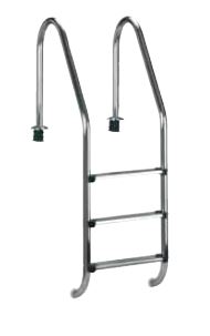 Tiefbeckenleiter Weitholm aus Edelstahl mit Edelstahlstufen