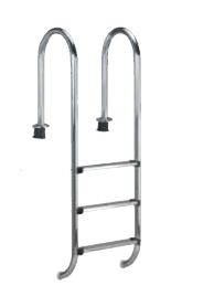 Tiefbeckenleiter aus Edelstahl mit Edelstahlstufen