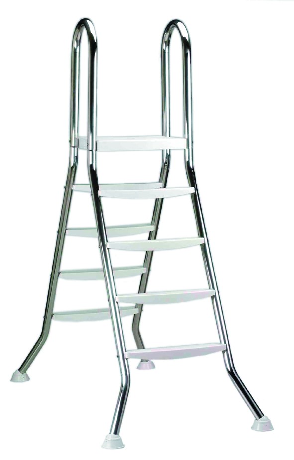 Hochbeckenleiter aus Edelstahl mit rutschfesten Kunststoffstufen